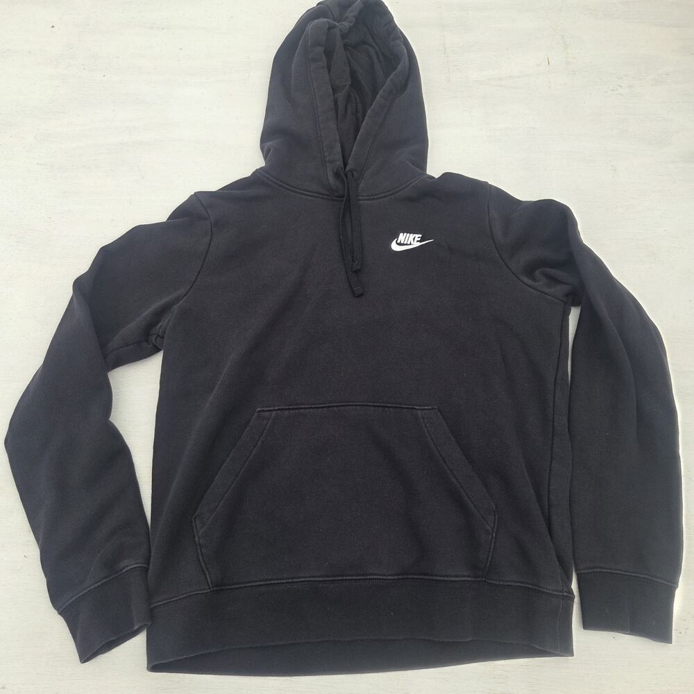 Vtg Nike Hoodie Men Small Black Sweatshirt Y2K Embroidered